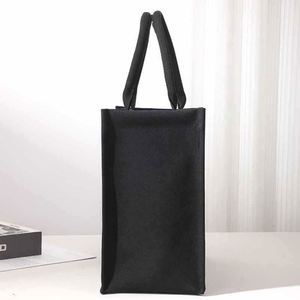 Promotion Durable <b>Black</b> <b>Canvas</b> Handbags <b>Tote</b> Style for Shopping Groceries or Daily Use with Personalized Logo - Product Image 4