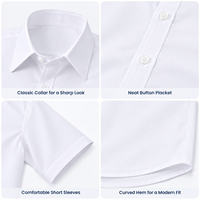 Chemises d'affaires unisexes personnalisées OEM, résistantes aux plis, respirantes, à manches courtes, 60% coton, 40% polyester, uniforme d'entreprise