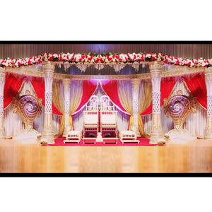 การจัดตกแต่งมณฑปงานแต่งงานแบบฮินดูที่หรูหราในเยอรมนี มณฑปไฟเบอร์กลาสแบบดั้งเดิม น้ำหนักเบา ปรับแต่งขนาดและสีได้ DST Wedding - Product Image 1