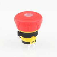 Bouton-poussoir d'arrêt d'urgence en plastique rouge, à verrouillage par torsion, à réinitialisation, bouton de sécurité E-Stop pour machine de contrôle industriel