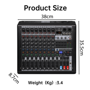 Console <span class=keywords><strong>de</strong></span> <span class=keywords><strong>mixage</strong></span> professionnelle B10 10 canaux avec 99 effets DSP et alimentation fantôme 48V <span class=keywords><strong>pour</strong></span> scène <span class=keywords><strong>de</strong></span> concert, église, etc. - Product Image 2