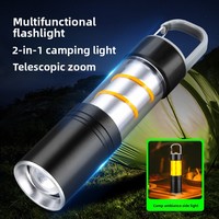 Nouvelle Lampe Torche LED Portable Ultra-Fine Rechargeable à Zoom Optique en Aluminium Blanc Haute Luminosité pour Extérieur, Modèle 2026, Idéale pour l'Exportation