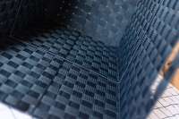 Panier à linge conique en fibre de polypropylène tressée avec couvercle et poignées encastrées pour le rangement des vêtements