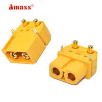 Adaptateur AMASS XT60PW, connecteur de puissance mâle/femelle XT60 en laiton doré, type banane, pour accessoires RC