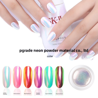 Transfrontalier exclusif 3D Nail Art décorations irisé coquille sirène perle arc-en-ciel néon miroir poudre Styles poudre scintillante