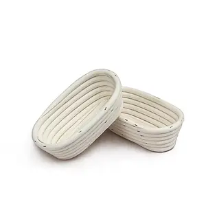 热卖高品质编织天然9英寸传统圆形塑料藤面包篮