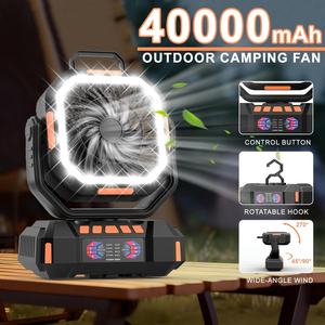 40000mAh Solar Rechargeable Wearale Remote-controlled LED <b>Light</b> Charging USB Camping Tent Fan for RV Car - Product Image 4