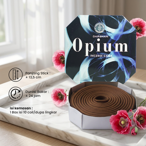 Incienso Darshan Opi en Espirales, Paquete de 10, Duración de 24 Horas, Aromatizado, para Uso Religioso Indio - Product Image 1