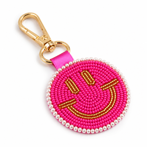 Sstringz Handmade Beaded Smiley Face Keychain Colorful Cute Bag Charm Custom Gift Accessory for Keys Backpacks and Handbags - Product Image 3