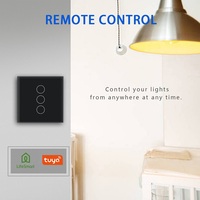 Interrupteur intelligent à écran tactile Hooanke Tuya WIFI avec télécommande, compatible UE/UK