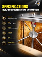 Extracteur de miel électrique commercial à 4 cadres, centrifugeuse à double roulement anti-vibration pour apiculteurs