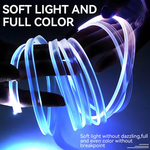 ไฟบรรยากาศนีออนอัตโนมัติ 3M RGB แถบไฟภายในแบบยืดหยุ่นพร้อมสวิตช์ ไฟเบอร์ออปติก USB สำหรับรถยนต์ ไฟ EL แบบเส้นเย็น ไฟสร้างบรรยากาศ 12V 36W - Product Image 5