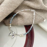 Bracelet de perles Bowei en argent sterling S925, perles d'eau douce et aigue-marine, bijoux de mode élégants