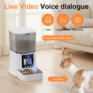Distributeur automatique intelligent de nourriture pour chats et chiens avec caméra, écran LCD, alimentation programmée, bol en acier inoxydable, distributeur de nourriture pour animaux domestiques d'intérieur - Product Image 1