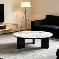 Table basse en marbre nordique moderne de luxe avec un design durable et écologique pour le salon