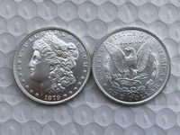 Répliques de pièces de monnaie américaines Morgan en argent plaqué antique, pièces commémoratives américaines Morgan en laiton