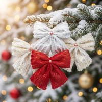 Arbre de Noël supérieur à dégagement rapide en polyester brillant fait à la main cadeau de vacances ornement suspendu marque WEIXI