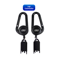 Porte-briquet en plastique avec mousqueton, enrouleur de badge rétractable automatique pour briquet Bic, plusieurs couleurs, logo personnalisé