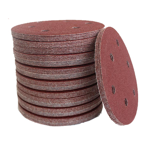 6インチ6穴赤色フックアンドループブラストメディア |   ジルコニアアルミナ研磨材 P40-P2000 木材・金属用 - Product Image 4