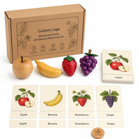 Jeu de correspondance botanique en bois personnalisé avec cartes éducatives, jouet Montessori pour la maternelle, développement précoce du langage et cognitif pour tout-petits