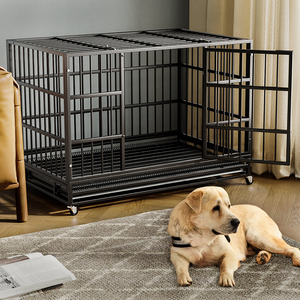 <strong>Dog</strong> Fence <strong>Cage</strong> with Lockable <strong>Wheels</strong> Wholesale Indoor Heavy Duty <strong>Metal</strong> Xxxl <strong>Dog</strong> Crate for Large <strong>Dogs</strong> - Product Image 4