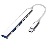 Hub USB C 5 en 1 USB 3.0 avec ports d'alimentation et de données USB C pour ordinateur portable, PC, MacBook, Dell, HP, PS4, SSD et plus