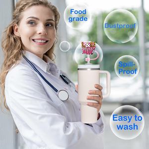 Cubiertas de Silicona Reutilizables para Pajitas de Vasos, Estilo Dibujos Animados, 1 cm, Grado Alimenticio, Accesorios para Bebidas Saludables, Venta al Por Mayor - Product Image 4