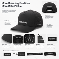 Casquette de camionneur d'extérieur personnalisée, perforée au laser, couleur unie, avec logo OEM brodé, respirante, à fermeture snapback, vente en gros, chapeau de sport