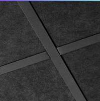 Système de suspension moderne pour faux-plafond : Porte-croix en fer, traverses principales à fentes de 12 pouces, support principal plat noir