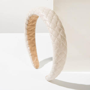 Serre-tête large en similicuir PU pour femme, couleur unie, accessoire de mode automne-hiver pour mariage et fête - Product Image 5