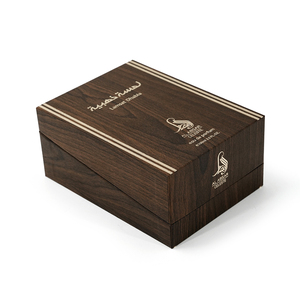 Caja de embalaje abatible con superficie similar a la madera de lujo con logotipo privado con paquete de papel de inserción EVA para Attar Perfume Serum <span class=keywords><strong>Brandy</strong></span> - Product Image 1
