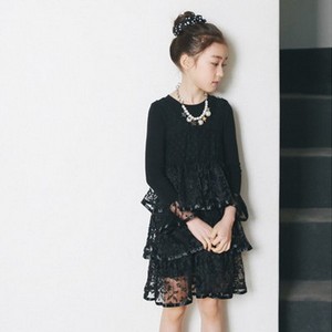 Nuevo Vestido Infantil de Tul con Encaje y Flores en Capas, Estilo Sexy y Elegante - Product Image 4