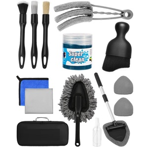 Kit de nettoyage de l'intérieur et des vitres de voiture en 15 pièces, brosse pour volets de ventilation, 180 °   Brosse en verre pivotante et rétractable, mise au point automatique, utilisation multi-scénarios - Product Image 1