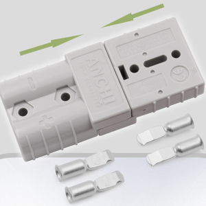 Connecteur de charge de batterie 600V 350A, 2 pièces, prise d'alimentation 2/0 AWG avec contacts en cuivre mâle/femelle pour treuil automobile - Product Image 3