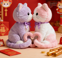 Paires de chatons en peluche doux avec rembourrage en coton PP, matériau principal 100% polyester, 31cm-50cm, pour la Saint-Valentin et la décoration intérieure