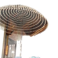 Lustre de luxe en cristal doré pour hall d'entrée de style français, luminaires suspendus nordiques de luxe en boules de verre