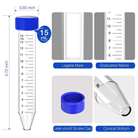 Tube de centrifugation stérile en plastique Labtex 50 ml, fond conique en PP pour la collecte de sang, noir et bleu, prix bas, 1 an