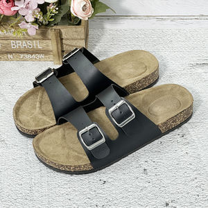 Sandalias de Corcho de Moda de Verano para <span class=keywords><strong>Hombre</strong></span> Adulto, Chanclas de Doble Tira con Suela de Cuero Mate, Sandalias de Cuero PU para Playa - Product Image 4