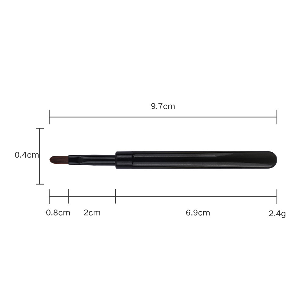 Single eyeshadow blending brush-mini black-transparent handle