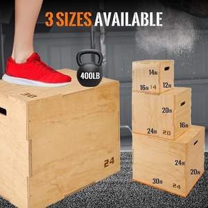 Wellshow 3 en 1 Wood Plyo Box Caja de <span class=keywords><strong>salto</strong></span> pliométrica antideslizante para gimnasio en casa 400lbs Bearing Fitness Launch Box para saltar en cuclillas - Product Image 4