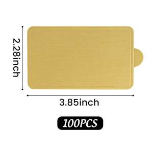 Mini Rectangle <span class=keywords><strong>Carton</strong></span> Gâteau Base <span class=keywords><strong>Doré</strong></span> Cupcake Conteneur 100PCS Gâteau Assiettes Dessert Base Congélateur Durable Pâtisserie <span class=keywords><strong>Carton</strong></span> - Product Image 2
