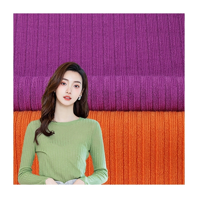 Hot-selling 4X3 Ribbed Elastic Wide Strip Knitted Four-sided High Elastic Fabric for Clothing