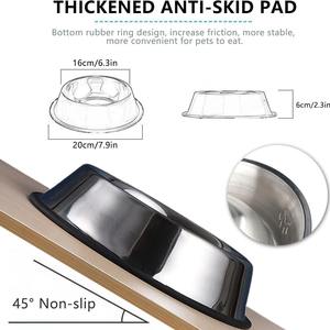 Cuenco para perros y gatos de acero inoxidable respetuoso con el medio ambiente al por mayor, comedero redondo antideslizante para mascotas, comederos para perros, suministros para mascotas - Product Image 2