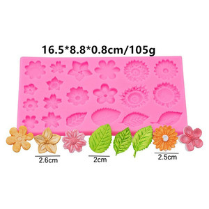 Molde de Silicona para Pastel con Forma de Rectángulo 3D, 20 Diseños Diferentes, Tamaños de Girasol, Margarita, Ciruela, Cereza, Orquídea, Rosa, Berenjena y Hojas, para Manualidades - Product Image 2