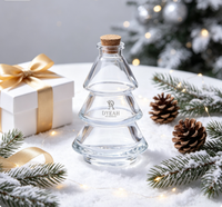 Bouteille diffuseur en verre en forme de sapin de Noël DY-C-127, vide, avec bouchon en liège, pour parfum d'ambiance et décoration intérieure