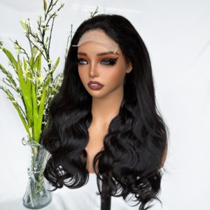 Parrucca U&<span class=keywords><strong>ME</strong></span> con Chiusura in Pizzo 4*4, Miscela di Capelli Umani <span class=keywords><strong>e</strong></span> Sintetici, Texture Opaca, per Donne di Colore - Product Image 5