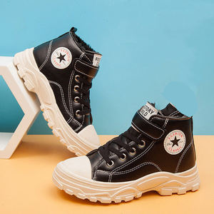 Bottes d'hiver en cuir nouvelles bottes Martin pour enfants de petite et moyenne <span class=keywords><strong>taille</strong></span>, à nouer devant garçons et filles couleur unie - Product Image 2