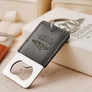 Llavero Abridor de Botellas de Acero Inoxidable con Logotipo Personalizado Grabado, Regalo Vintage Duradero y Portátil para Novio, Papá, Hombres - Product Image 1