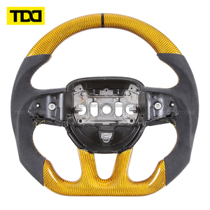 Volant en fibre de carbone véritable TDD compatible avec Dodge Challenger Charger 2015-2021 Dodge Durango 2018 2019 2020-2021 - Product Image 3