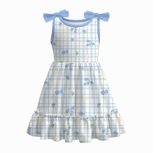Baby Kids Girls estivo <span class=keywords><strong>con</strong></span> stampa farfalla per bambine abito sottoveste morbido elasticizzato <span class=keywords><strong>con</strong></span> orlo arruffato - Product Image 4